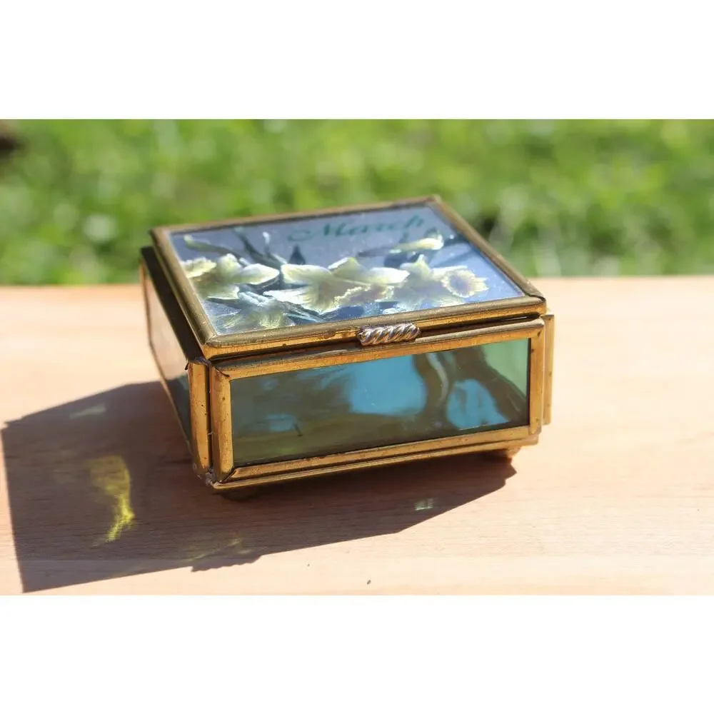 Handcrafted Brass and Glass Vintage 